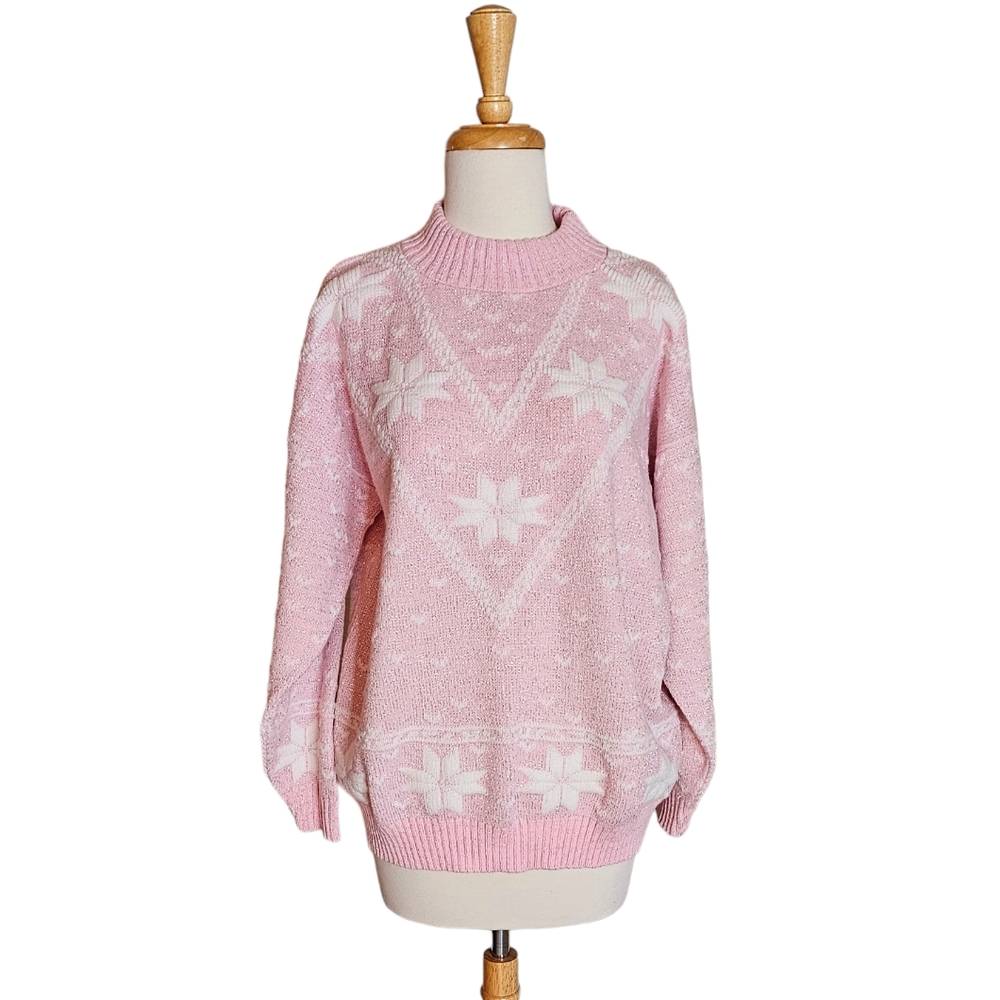 Jennifer Adams Vintage Pink Sweater Size Large